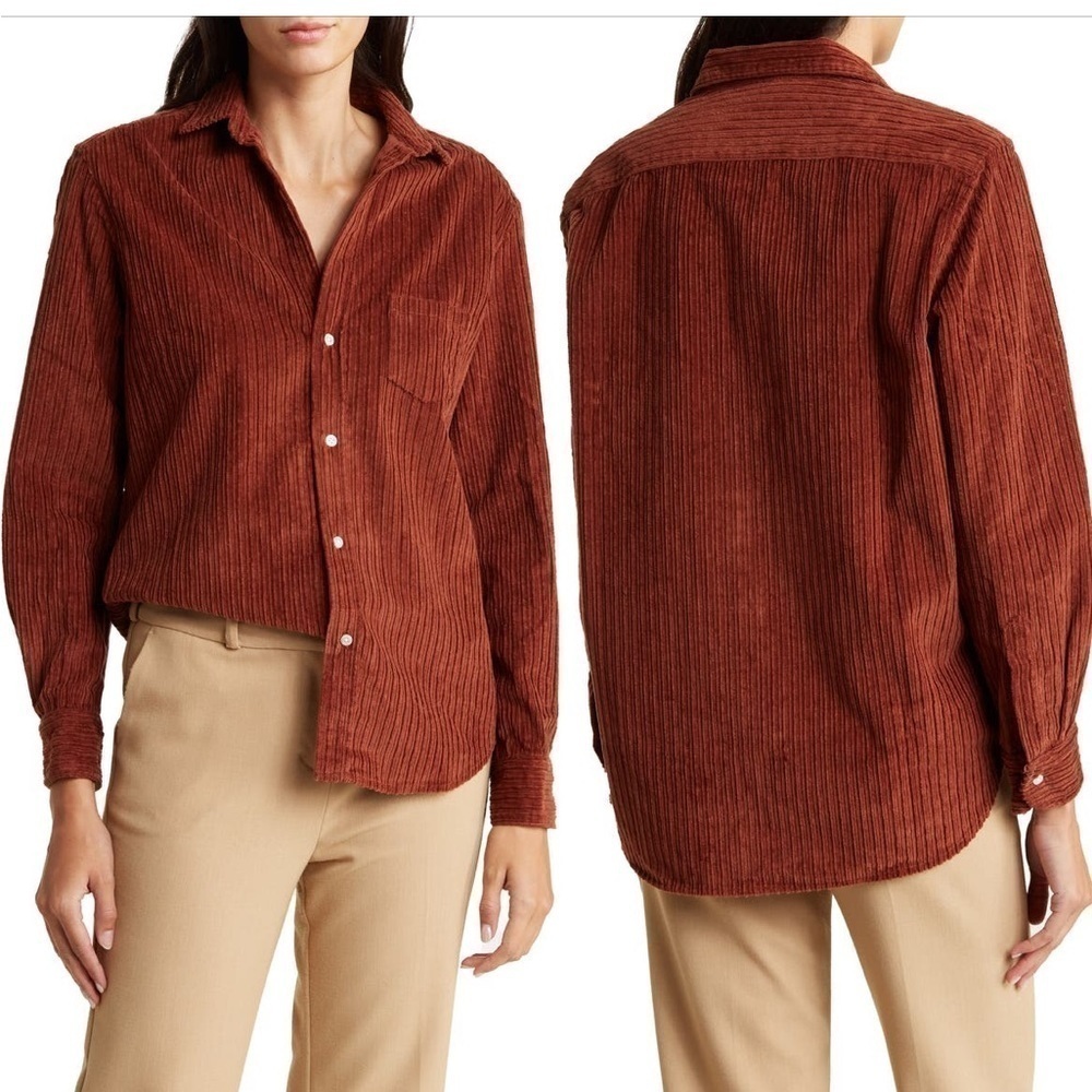 Frank‎ & Eileen Eileen relaxed fit corduroy button up shirt NWT